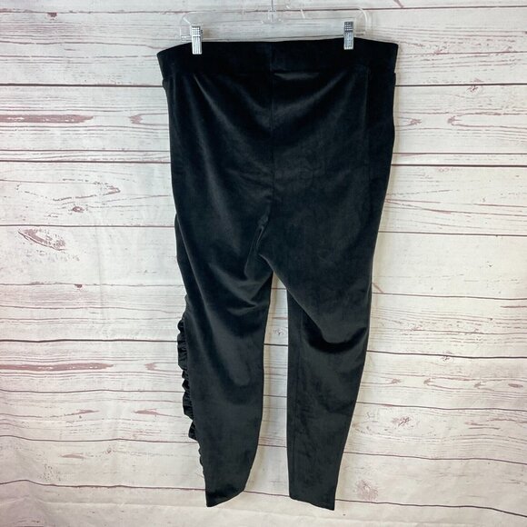 Torrid Womens Black Full Length Signature Waist Ruched Velour Side Legging Sz 3X - Picture 3 of 11